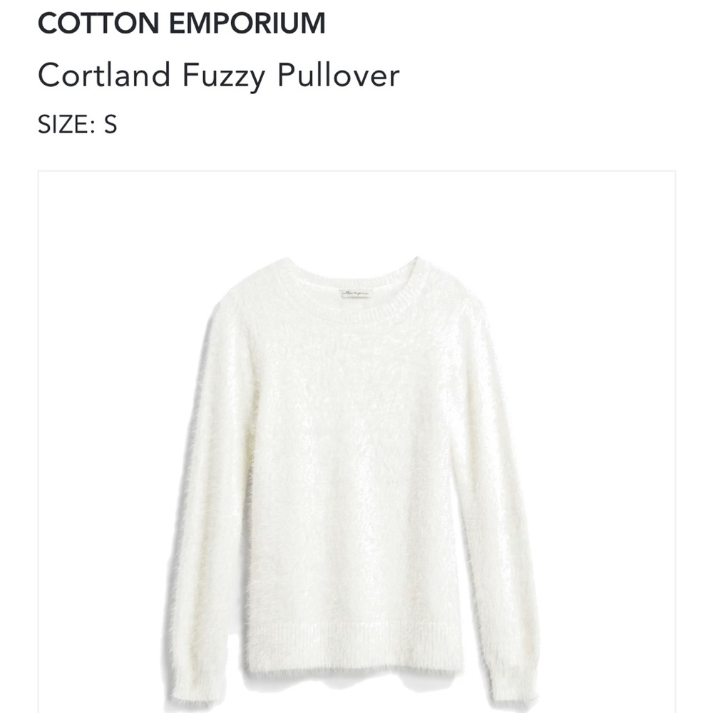 Womens, small, white, cotton emporium, sweater